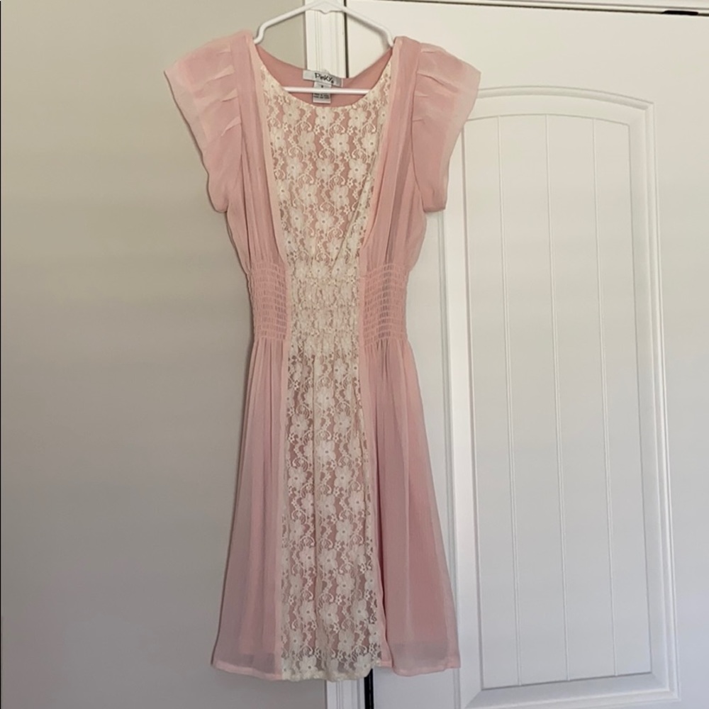 Pink lace dress